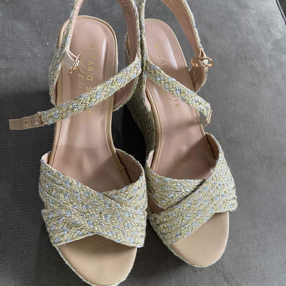 Altar'd State Tan Wedge Espadrilles